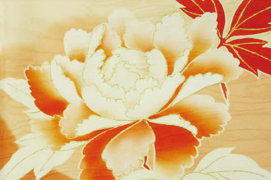 白い顔料を花びらごとにぼかして加工